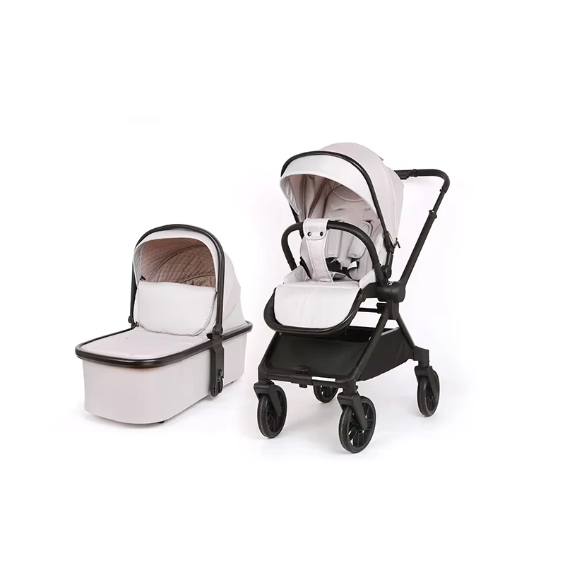 New Lightweight Luxury Linen Baby Stroller Set 3 in 1 Folding Pram with Car Seat for Kids Ages 0 6 Months Travel Friendly