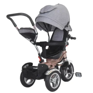 New Model Baby Kids 3 wheels Pedal Trike Tricycle with Push Binflatable Tire Family Child Tricycle with Basket on Back