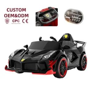 New Model Super Large Space One-Key Start Two Seats Battery-Powered Plastic Ride-On Electric Toy Car