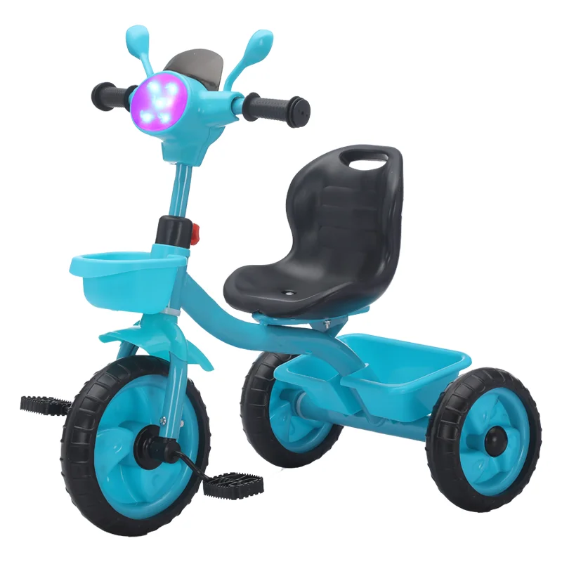 New Model Tricycle Kids Tricycle Metal EVA Kids Toy Balance Car With Reflector 2 in 1 Tricycle Music and Light