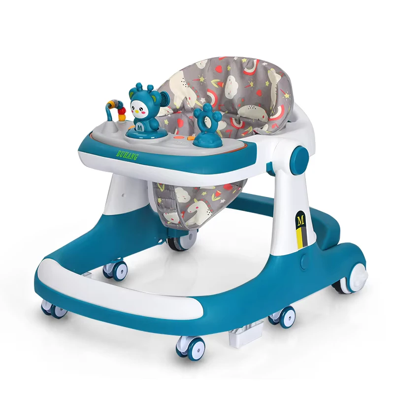 New Multifunctional 6 wheel Folding Baby Walker Which Can Provide Music Baby Walker for Babies