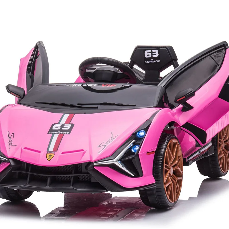 New Pink High end Children's Electric Ride On Sports Car for 2 4 Years Dual Drive Plastic Construction