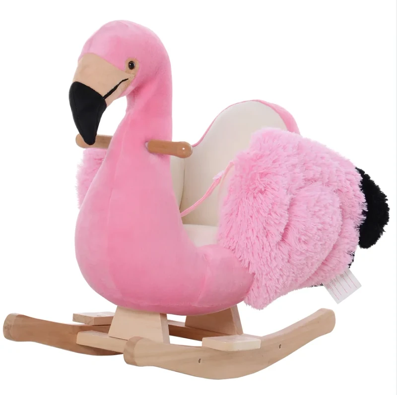 New Playful Plush Rocking Flamingo Chair Rocker for Kids Playing