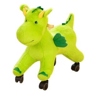 New Plush Animal Toys for Children Green Dinosaur Sliding Horse & Swinging Toys