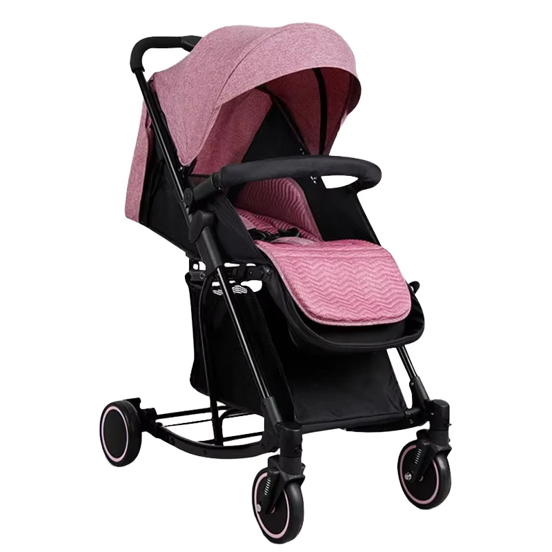 New Professional Factory's Modern Linen Lightweight Travel System One Hand Quick Fold Kids Stroller Self Standing Feature