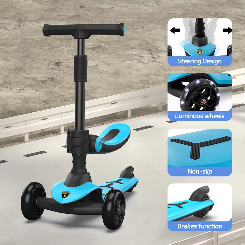 New Stock Fashion Cool Multi Colors Portable Flexible Kick Scooter Baby Three in One Kick Kids Scooter for Children