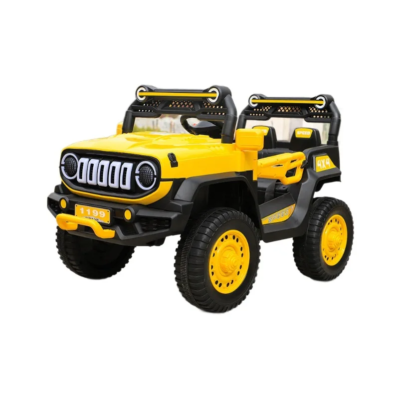 New Style Children's Electric Plastic Four-Wheel Remote-Controlled Ride-On Off-Road Car for Boys Girls Ages 4-6 Adults Can Sit