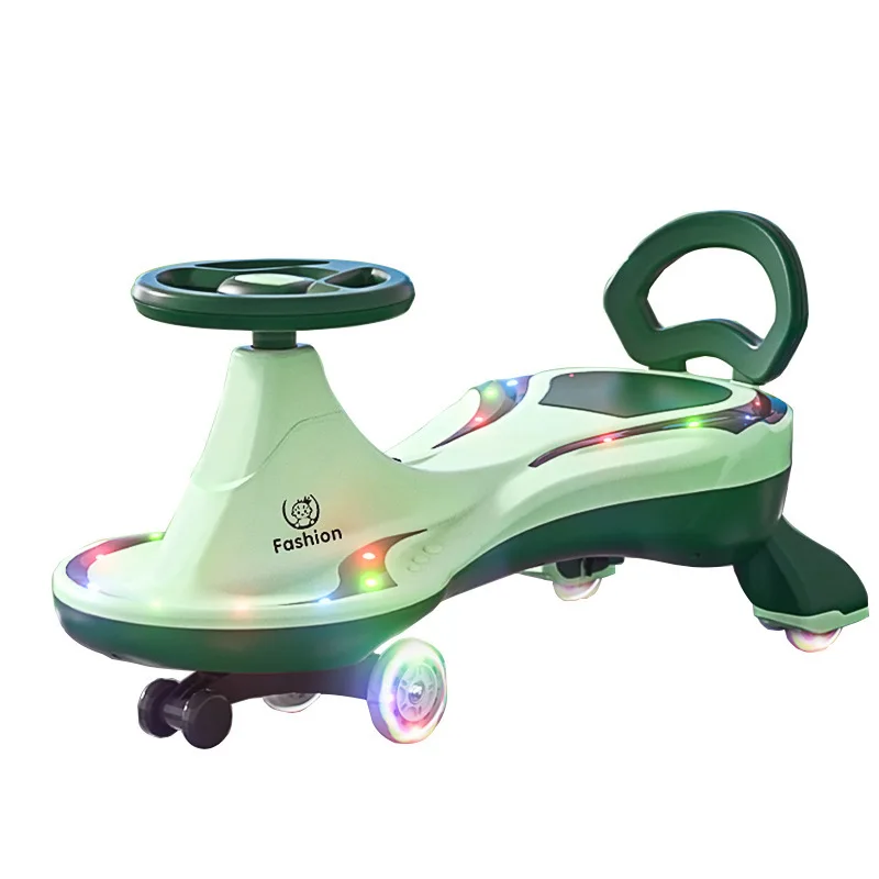 New Trendy Electric Plastic Swing Car for Kids Aged 1 3 Four Wheel Toy Vehicle Birthday Gift