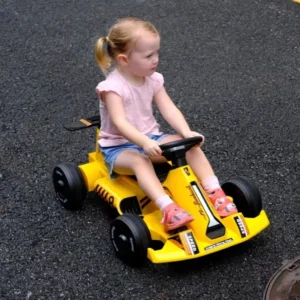 New Yellow 12V Kids Electric Go Kart Unisex Remote Control Ride on Car for 2 7 Years Old