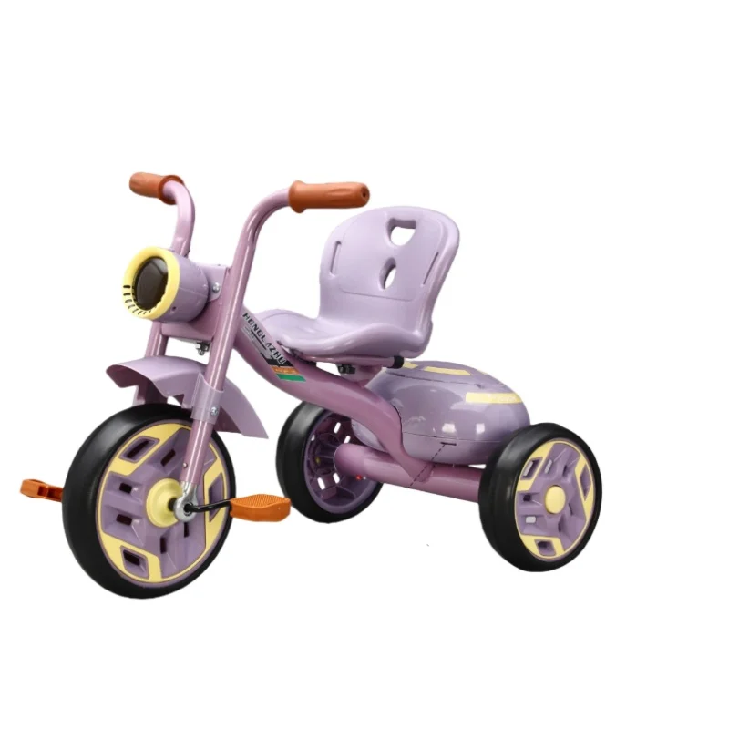 New-shaped 3-Wheel Foldable Kids Pedal Tricycle Metal Plastic Material Customized Color for 2-6 Years Old Musical Ride