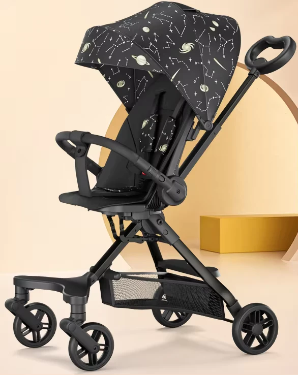 Newborn Baby Stroller 3 in 1 Pram Baby Carriage Travel One Hand Foldable Trolley Luxury Stroller for Baby Outdoor Walking