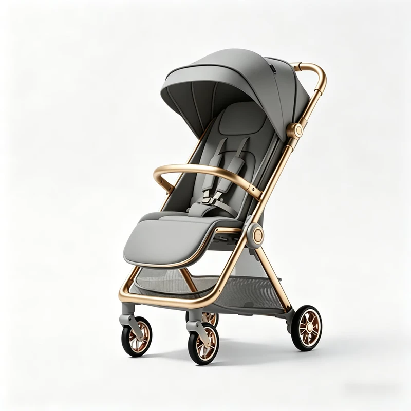 Newborn Travel Aluminum Alloy Foldable Stroller Pram Baby Trolley Walkers Carriers 15kg Load Capacity for 0-3 Years Old