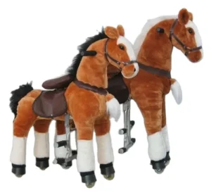 Newest Giddy up Animal Dark Brown Walking Stick Animal Mechanical Walking Animal Ride for Mall