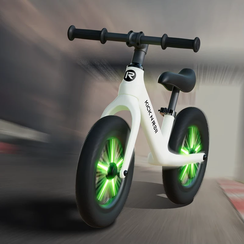 No Batteries Kids Balance Bike 12 Inch Balance Bike with Light-up Wheels Adjustable Seat
