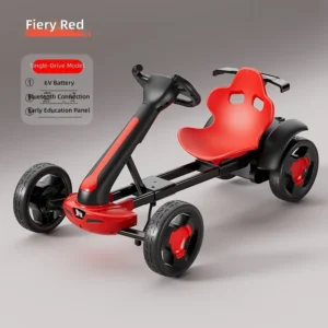 No-Installation Children’s Electric Four-Wheeled Foldable Steel Go-Kart Portable Toy Car for 2-4 Year Olds