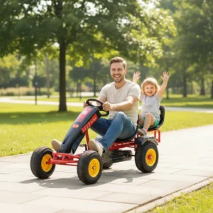Non Motorized Double Seat Recreational Kart with Durable Construction Steel Frame Manual Pedal Go Kart