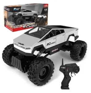 OEM 1 14 2.4G RC Cybertruck Big Wheel Road Car Toy for Kids Remote Control Rock Crawler with Light for Children