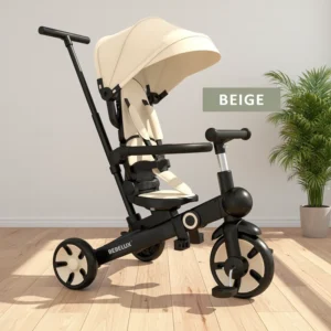 OEM 9-in-1 Multifunction Kids Tricycle Parent Push Trike Adjustable Toddler Baby Tricycle for Outdoor Riding