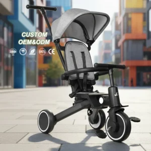 OEM Aluminum Alloy Plastic Adjustable Trike Folding Design Kids Tricycle Bike for Toddler Kid 1-6Y EN-71 Certified