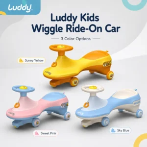 OEM B.Duck Kids Wiggle Car Ride on Toys Luminous PU Wheels Music Swing Twist Car with Storage Box Ages 2-8