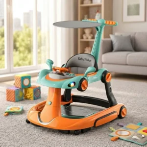 OEM Baby Products Foldable Activity Musical Baby Walker Adjustable Height Detachable Play Tray Fun Baby Toys with Wheels