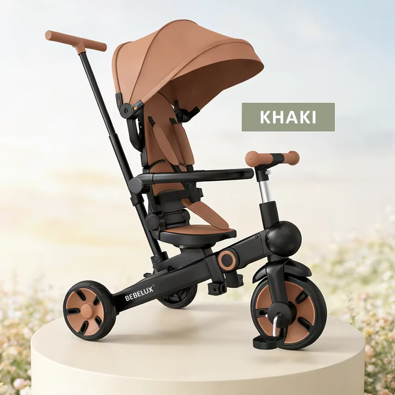 OEM Baby Tricycle 9 in 1 Folding Kids Trike with Adjustable Push Bar 360° Rotating Seat Growth Stroller Tricycle for Toddlers