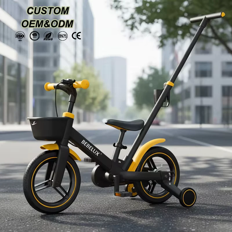 OEM Custom BEBELUX 5IN1 12 Inch Children Bicycle Kids Exercise Kids Balance Bikes with Training Wheels