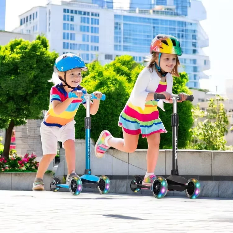OEM Factory Kids Scooter 3 Wheel with LED Light Adjustable Height Lightweight Kick Scooter for 3 to 10 Years Old