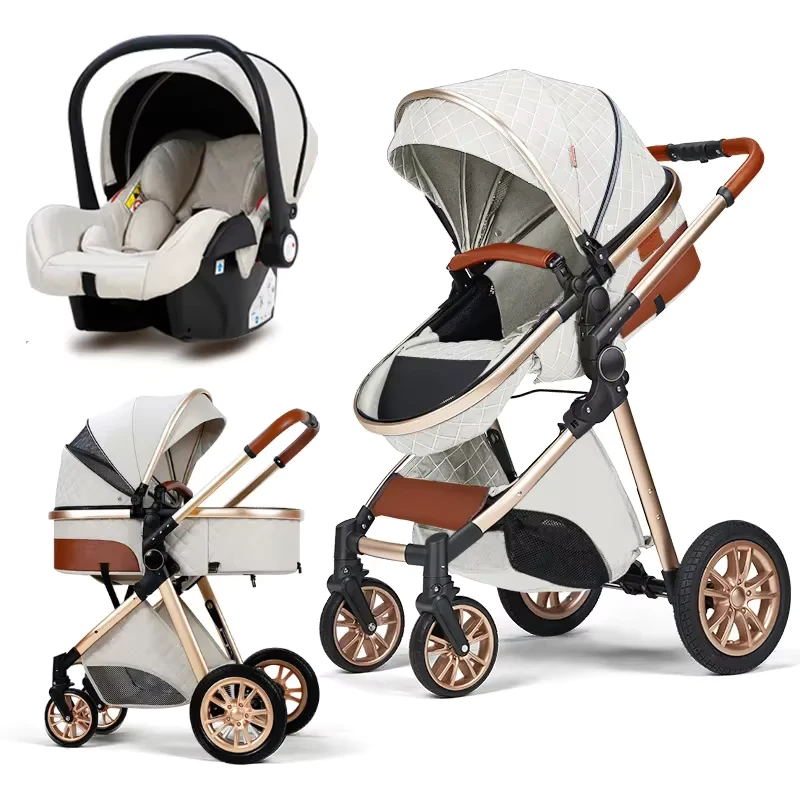 OEM Kids Stroller Baby Car Seat and Strollers Baby Pushchairs 3 in 1 Kids Carriage Foldable Baby Stroller Car Seat