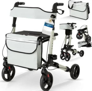 OEM Manufacture Indoor Outdoor Mobility 4 Wheel Portable Foldable Rollator 3 Wheel Rollator Walker For Adult