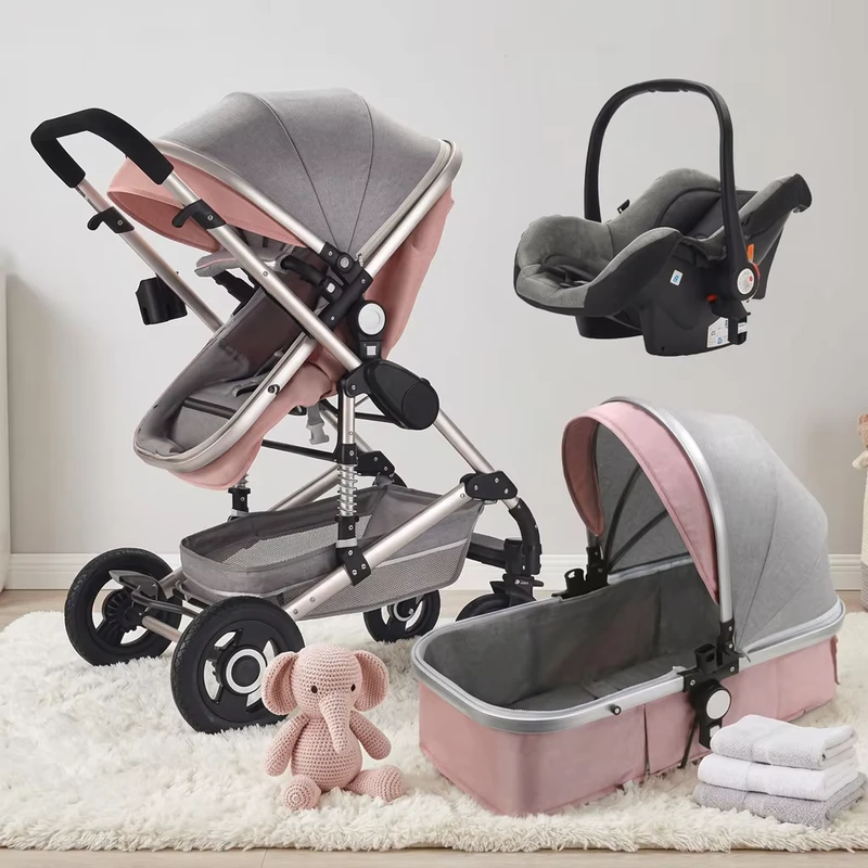 OEM Metal 4 Wheel Foldable Multifunctional Baby Stroller & Walker Carrier for 0 3 Years Old