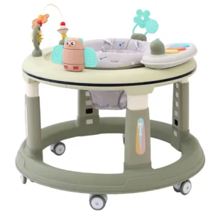 OEM New Baby Products Push Baby Round Walker Lightght Musical Folding Baby Walker With Wheels and Seat