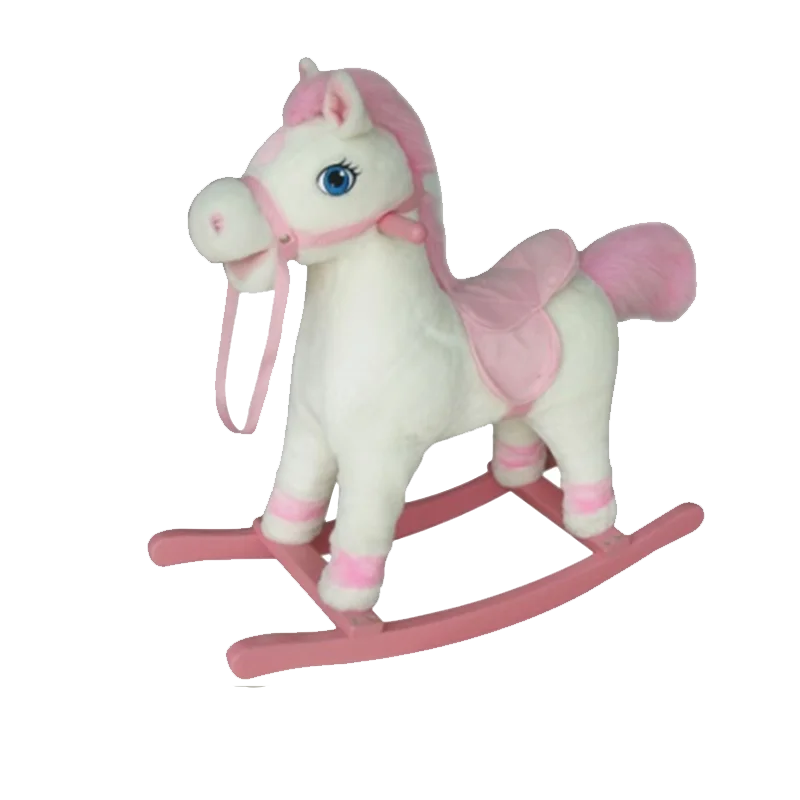 OEM ODM Baby Kids Ride on Wooden Rocking Plush Animal Horse