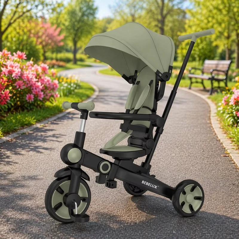 OEM ODM Kids' Tricycles Customized 9 in 1 Foldable Kids Baby Tricycle No Tools Assembly Kids Balance Bicycle 3 Wheel Tricycle