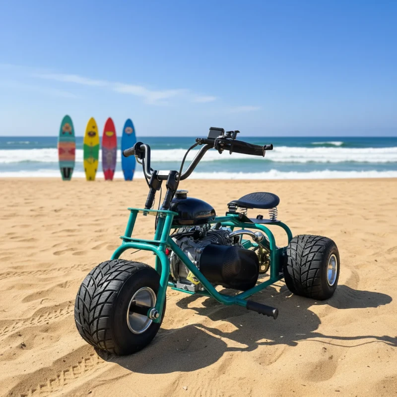 OEM ODM New 212cc 4 Stroke Inflatable 5 Inch Tires Gas Powered Pedal All Terrain Go Kart Tricycle Hydraulic Disc Brake Outdoor