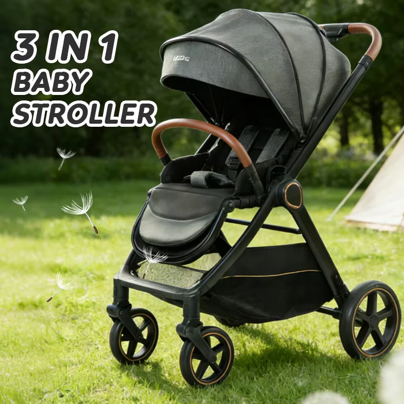 OEM&ODM Lightweight Baby Stroller 3 in 1 With Car Seat and One Hand Folding Baby Strollers for Babies