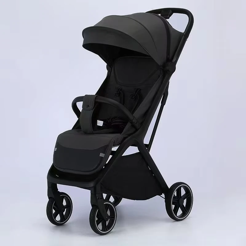 One Click Folding Baby Stroller 4 Wheels Adjustable Backrest Baby Stroller