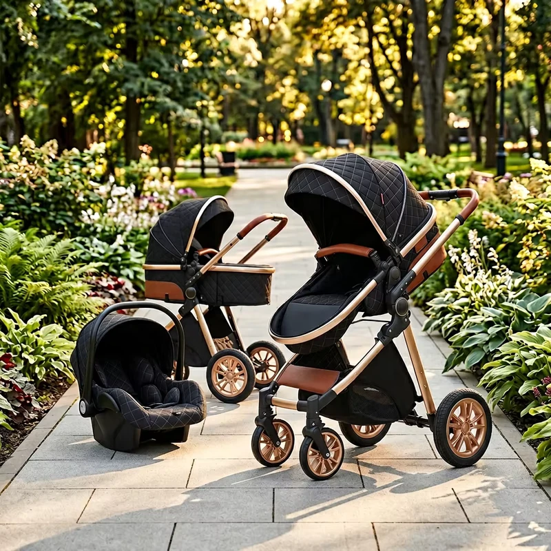 One-click Fold Lightweight Strollers Foldable Travel Pushchair Kids Trolley Newborn Baby Prams Baby Stroller 3 in 1