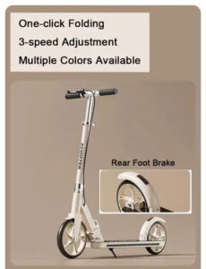 One click Folding Off road Two wheeled Scooter Outdoor Travel Tool for Teenagers Foot Brake Standing Scooter