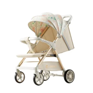 One second Foldable Large wheel Baby Stroller with Adjustable Design and Reinforced Aluminum Frame