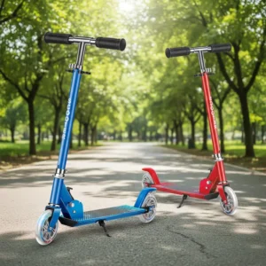 Outdoor Activities Modern Lightweight Straight 2 Big Wheels Aluminum Alloy Foldable Portable Kids Scooter for Children & Adults