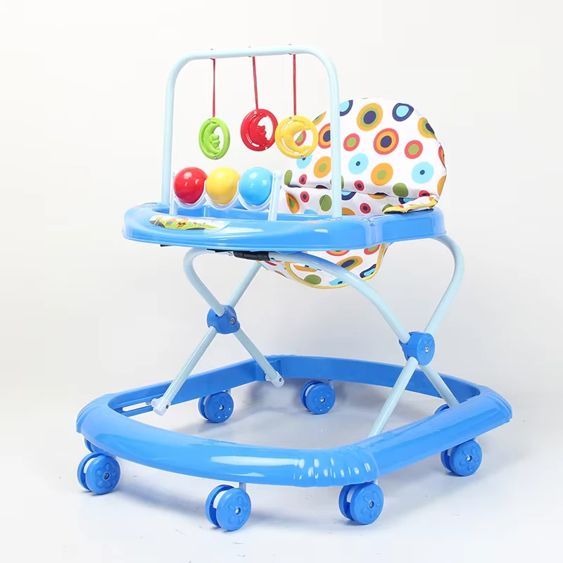 Outdoor Activity Simple Musical 8 Rolling Wheels Iron Plastic Foldable Baby Walker Walking Chair Children Uplay U5212 20KG