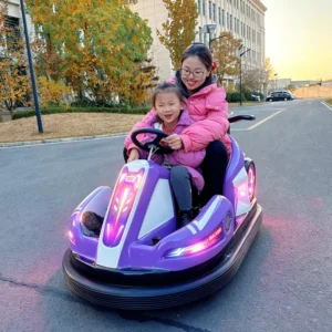 Outdoor Battery Powered Kart Racing Game Playground Kids Electric Drift Go Kart with LED Lights and Bubble blowing Features