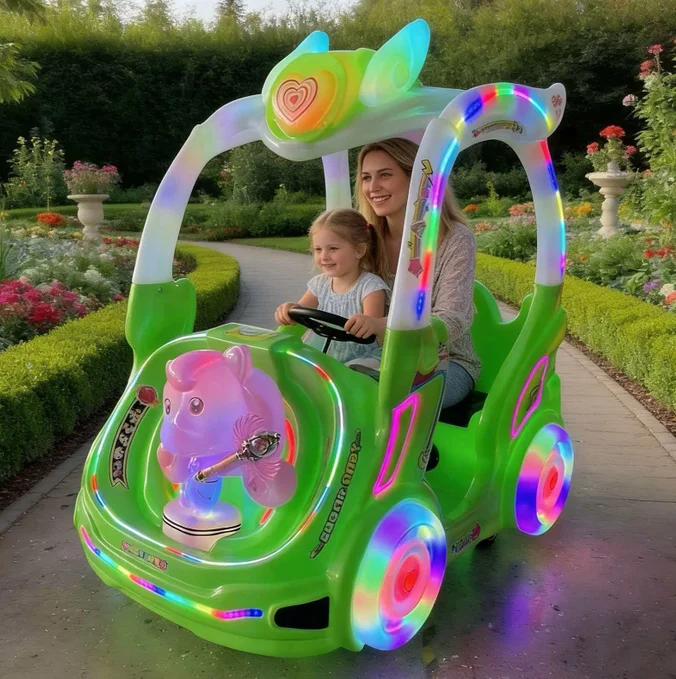 Outdoor Indoor Amusement Park Kiddie Rides Electric Battery Operated Shopping Mall Light up Bumper Cars for Kids and Adults