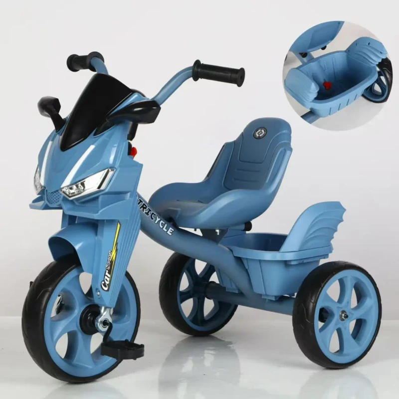 Outdoor Indoor Play Toys for Children 2 5 Years Kids Pedal Car Tricycle with LED Headlights and Storage Basket