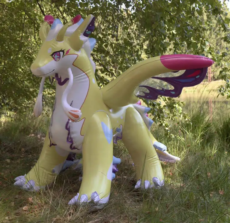Outdoor Inflatable Cartoon Dragon with Air Blower for Pool