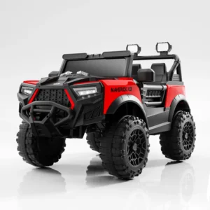 Outdoor Painted Plastic Kids Electric Ride On Car Remote Control Battery 12V 7Ah 4 Wheel Drive 4 Motors Leather Seat LED