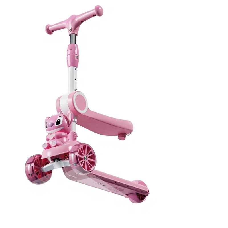 Outdoor Plastic Modern Toys Foldable Three Flash Wheels Children's Kick Scooter