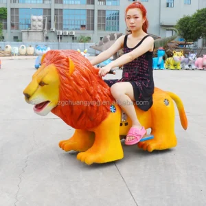 Outdoor Playground Game Machine Electric Animal Robot Children Amusement Ride on Cars Silicone Rubber Surface