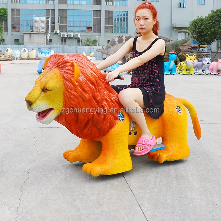 Outdoor Playground Game Machine Electric Animal Robot Children Amusement Ride on Cars Silicone Rubber Surface
